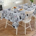 thumbnail image 4 of Easter Rabbit Rectangle Tablecloth, Cartoon Cute Bunny Sketch on Blue Waterproof & StainResistant Tablecloth, Washable Oil-proof Table Cover for Dining/Party/Wedding/Camping/Buffet 54x108 In, 4 of 9