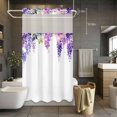 thumbnail image 5 of Spring Lavender No Hooks Shower Curtain with Snap-in Liner Watercolor Purple Floral Shower Curtains for Bathroom, Waterproof, Easy Install, Washable 36"x78", 5 of 9