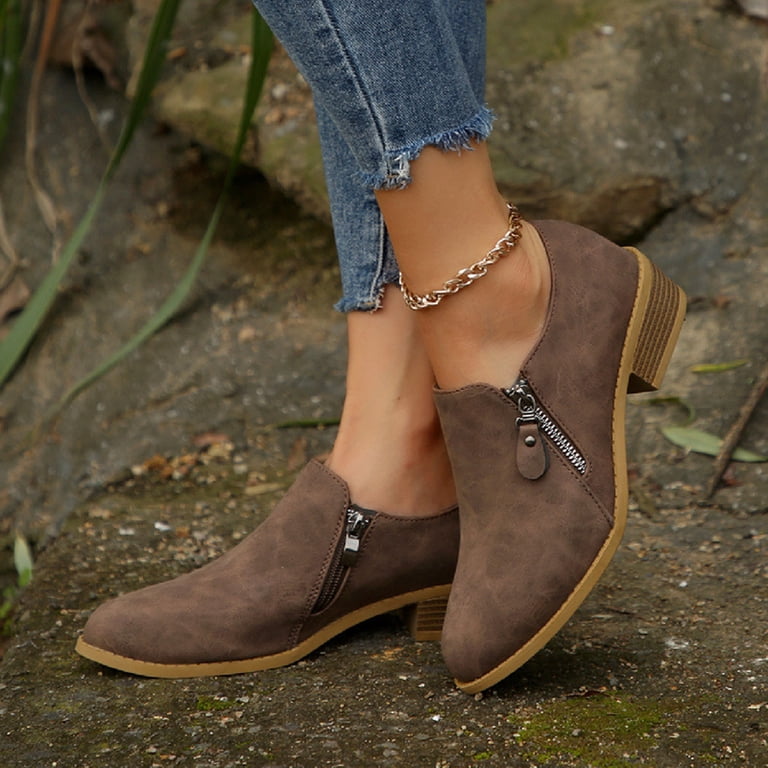 Thdhvs Casual Shoes for Women,Womens Dress Shoes,Women's Fashion Casual Spring and Summer Style Pointed Toe Side Hollow Low Heel Shoes Brown 7
