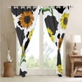 thumbnail image 4 of Milk Cow Print Curtains & Drapes,Grey Black and White Cow Spots Blackout Curtains,Yellow Sunflowers Rustic Flowers Window Curtains,Farmhouse Wild Animal Skin Window Treatments, 4 of 6
