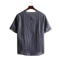 thumbnail image 3 of Men's Linen Blend T Shirt Lightweight, Breathable, Suitable for Summer Casual, Machine Washable, Multiple Colors & Sizes, 3 of 3