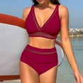 thumbnail image 5 of Awdenio Tummy Control Swimsuits for Women Mesh High Waisted Bikini Set V Neck Tummy Control Swimsuit Bathing Suit, 5 of 5