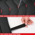thumbnail image 6 of 1Pcs Car Seat Covers with Waterproof Pu Leather, Airbag Compatible Automotive Vehicle Cushion Cover Universal fit for Most Cars (Black&Red Edge), 6 of 7