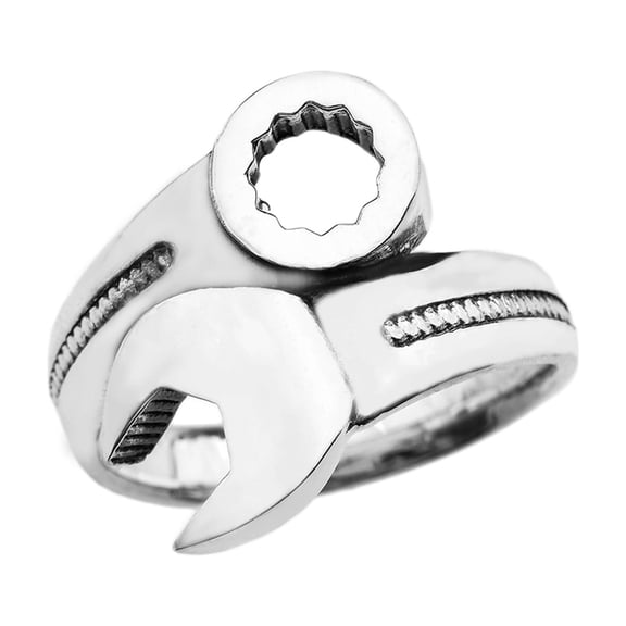 Mechanic Wrench Sterling Silver Bold Ring Size 7
