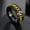 Black&Gold, variant on 5-Colors 8mm Silver/Gold/Black/Blue Spinner Chain Band Mens Steel Ring Size 7-12