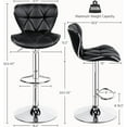 thumbnail image 2 of YEXJ Bar Stools Set of 2, Adjustable PU Leather Swivel Barstools with Shell Back, Bar Chairs with Footrest for Home Kitchen, Black, 2 of 10