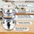 thumbnail image 4 of Vesteel Colander with Mixing Bowl Set, 4 in 1 Stainless Steel Food Strainer with Airtight Visible Lid and 3 Graters, Multifunctional Kitchen Prep Bowls for Washing/Draining/Mixing/ Grating - Khaki, 4 of 8