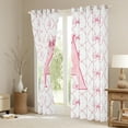 thumbnail image 3 of Manfei Monogrammed A Curtains and Drapes (38x45),Ribbon Bowknot Blackout Curtains for Bedroom,Pink White Curtains Pack of 2 (38x45),Microfiber Room Decorative, 3 of 6