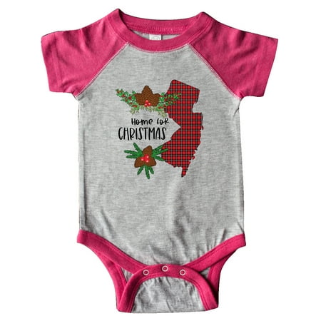 

Inktastic Home for Christmas New Jersey in Plaid with Holly Gift Baby Boy or Baby Girl Bodysuit