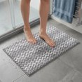 thumbnail image 2 of Unique Bargains Ultra Soft Non Slip Machine Washable Chenille Bath Mat Grey 24" x 16", 2 of 7
