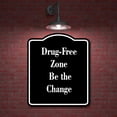 thumbnail image 2 of Drug-Free Zone Be the Change BLACK Aluminum Composite Sign 20''x24'', 2 of 9