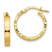 Primal Gold 14 Karat Yellow Gold Diamond-cut Edge Hoop Earrings