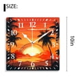 thumbnail image 2 of 10 Inch Wall Clock Battery Operated Silent Clock Decorative for Office, Kitchen, Outdoor, Living Room，Summer Plam Trees Sunset Pattern, 2 of 4