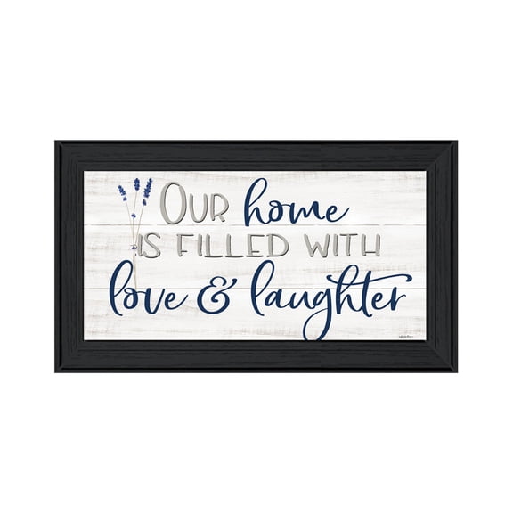 Trendy Decor 4U "Our Home" Framed Wall Art, Modern Home Décor Black Framed Print for Living Room, Bedroom & Farmhouse Wall Decoration by Susie Boyer 21"x12"