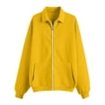 thumbnail image 4 of Sewkxo Women's 2026 Spring Zip Up Y2K Hoodies Casual Long Sleeve Sweatshirts Fall Track Jackets with Pockets,Yellow 2XL, 4 of 5