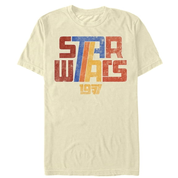 Men's Star Wars 1970s Logo  Graphic Tee Cream X Large