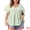 Light Green, variant on Women's Plus Gingham Tops Plaid Short Sleeve V Neck Summer Babydoll Top 1X Pink