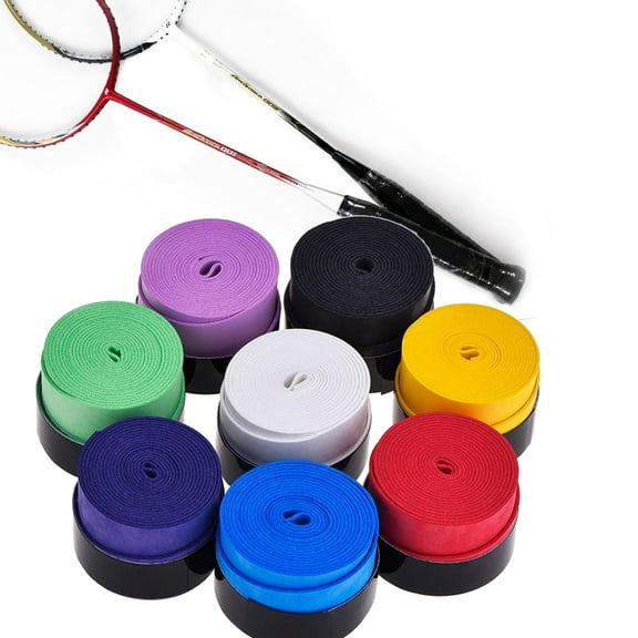 Raindrops 10Pc Sticky Sweatband Smooth Adhesive Sweat Absorbing Grip Tape Overgrip for Badminton Squash Racket and Fish Rubber (Random Color)