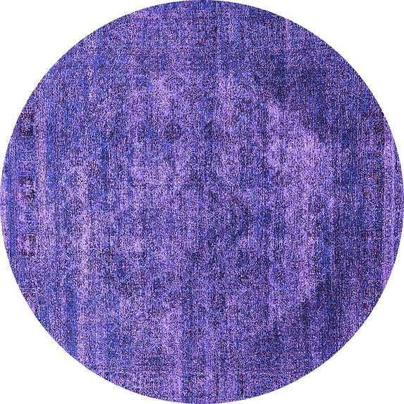 Ahgly Company Indoor Round Persian Purple Bohemian Area Rugs, 8' Round