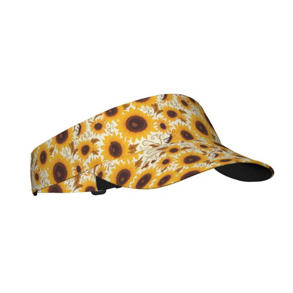 Balery Brown Leaf Pattern Sunflower Sport Wear Athletic Visor Sun Sports Visor Hat Visor Adjustable Cap for Women and Men (One Size)