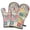 Pioneer Flower Floral, variant on Pioneer Flower Floral Print Pattern Oven Mitt 2-Pack Set, Heat Resistant Kitchen Gloves, 7.7" X 12"