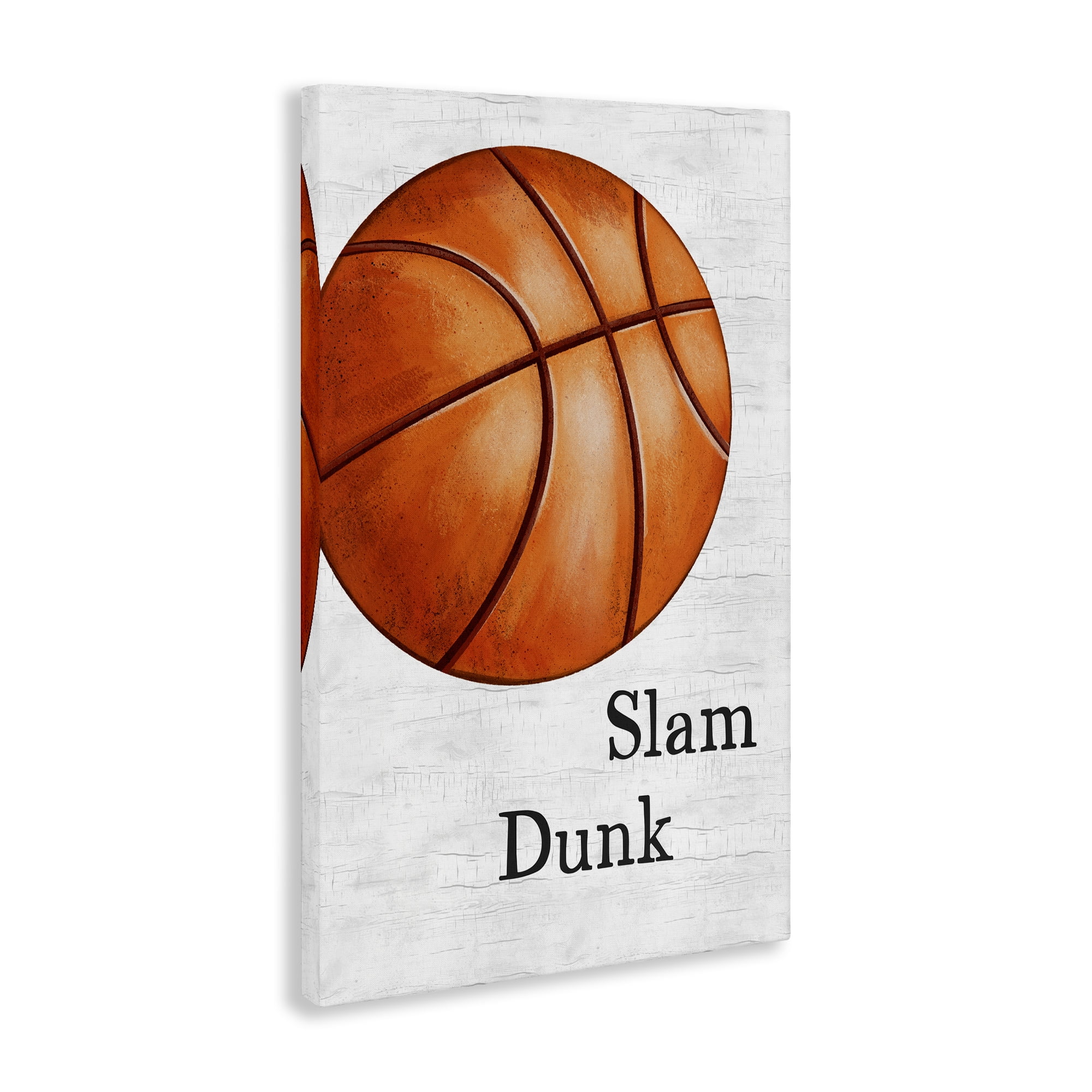 Stupell Industries Slam Dunk Basketball Sports Painting Wrapped Canvas Art Print Wall Art, 20 x 30