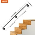 thumbnail image 2 of VEVOR Pipe Stair Handrail, 5FT Staircase Handrail, 440LBS Load Capacity Carbon Steel Pipe Handrail, Industrial Pipe Handrail with Wall Mount Support, Round Corner Wall Handrailings, 2 of 9