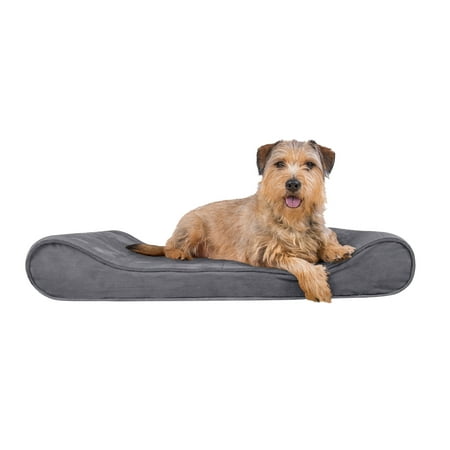 UPC: 0842229102383 | FurHaven | Orthopedic Microvelvet Luxe Lounger Pet Bed for Dogs & Cats Gray Large