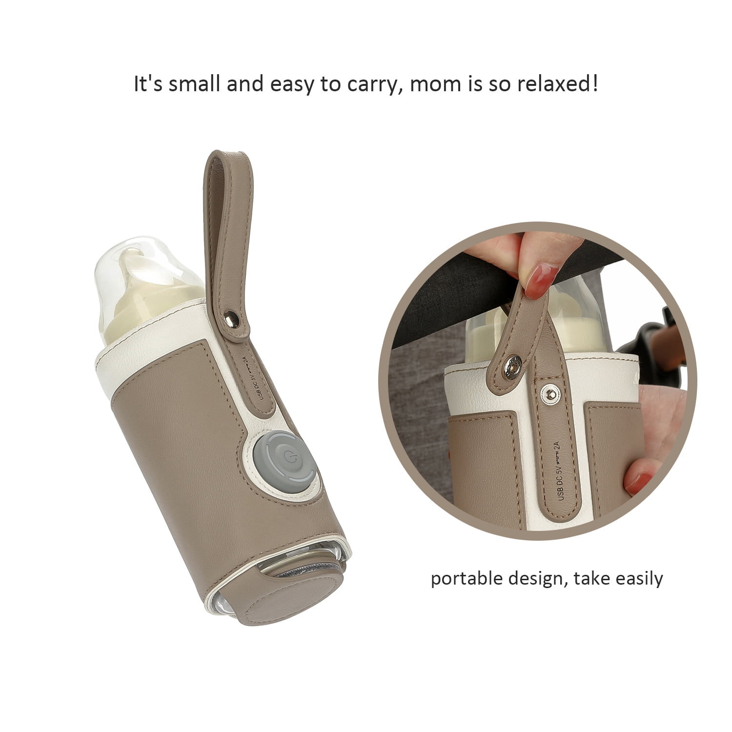Baby Bottle Warmer USB Baby Bottle Warmer Bag Portable Feeding Bottle Warmer Baby Thermostat Bag for Travelling Outdoor