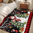 thumbnail image 4 of Area Rugs 2.7'x5', Black Red Christmas Carpet for Living Room Bedroom Dining Room, Snowman Xmas Tree Snowflake Plaid Throw Kitchen Rugs Non Slip Washable Rectangle Indoor Outdoor Rugs, 4 of 8