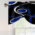 thumbnail image 4 of Black Blue Tie Up Valance Curtains for Windows, Kitchen Curtains Window Treatments, White Circle Geometric Abstract Texture Short Window Shades Valances for Bedroom Bathroom Cafe 54"x18", 4 of 8