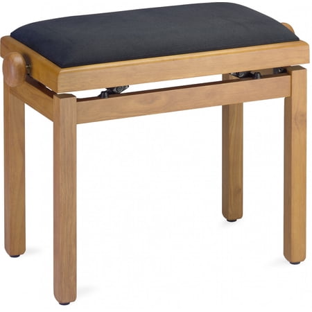 Stagg PB39 OAKM VBK Adjustable Piano Bench - Matte Oak with Black Velvet