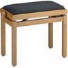Stagg PB39 OAKM VBK Adjustable Piano Bench - Matte Oak with Black Velvet Seat Top