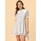 thumbnail image 4 of INSPIRE CHIC Vestido Floral Con Botones Y Decoración De Encaje Con Cuello De Mu?eca Para Mujer Blanco Violeta XL, 4 of 6