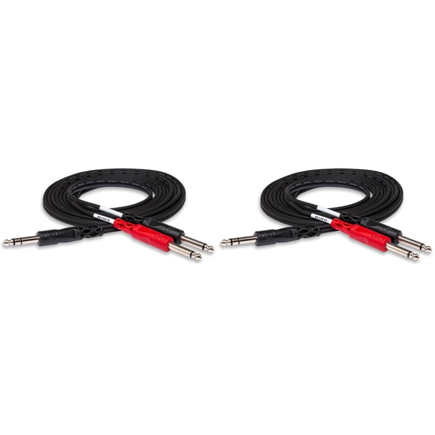 Inserte el cable Hosa STP-201 1/4 TRS a Dual 1/4 TS de 1 m (x2)