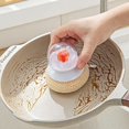 thumbnail image 2 of 1 Pc Soap Dispense Palm Scrub dishwashing Kitchen Scrubber Press Automatic Liquid wash Pot, Small Dish Brush, 3.54x3.54 Inch, Beige, 2 of 4
