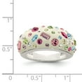thumbnail image 2 of Sterling Silver Stellux Crystal Multi-color White Ring - Size 7 - Measures 5mm Wide, 2 of 2