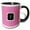 Black/White, variant on 3drose, Pink and Grey Chevron Monogram Initial F, 11oz Mug