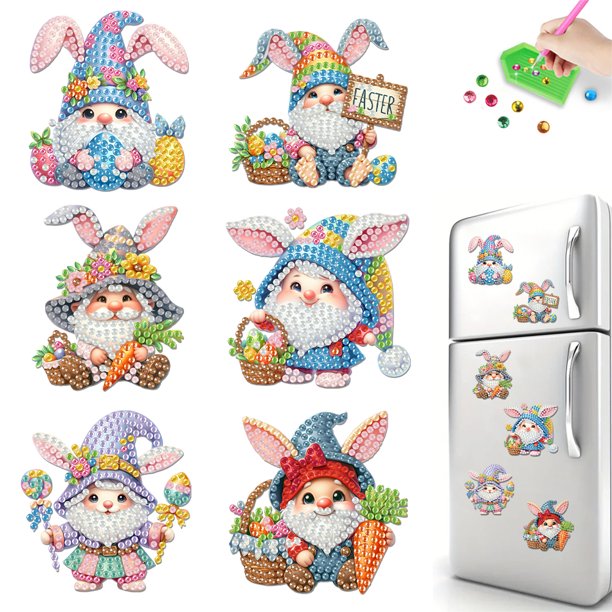 Imán para Refrigerador Con 6 Uds. Pascua Buzón Coche