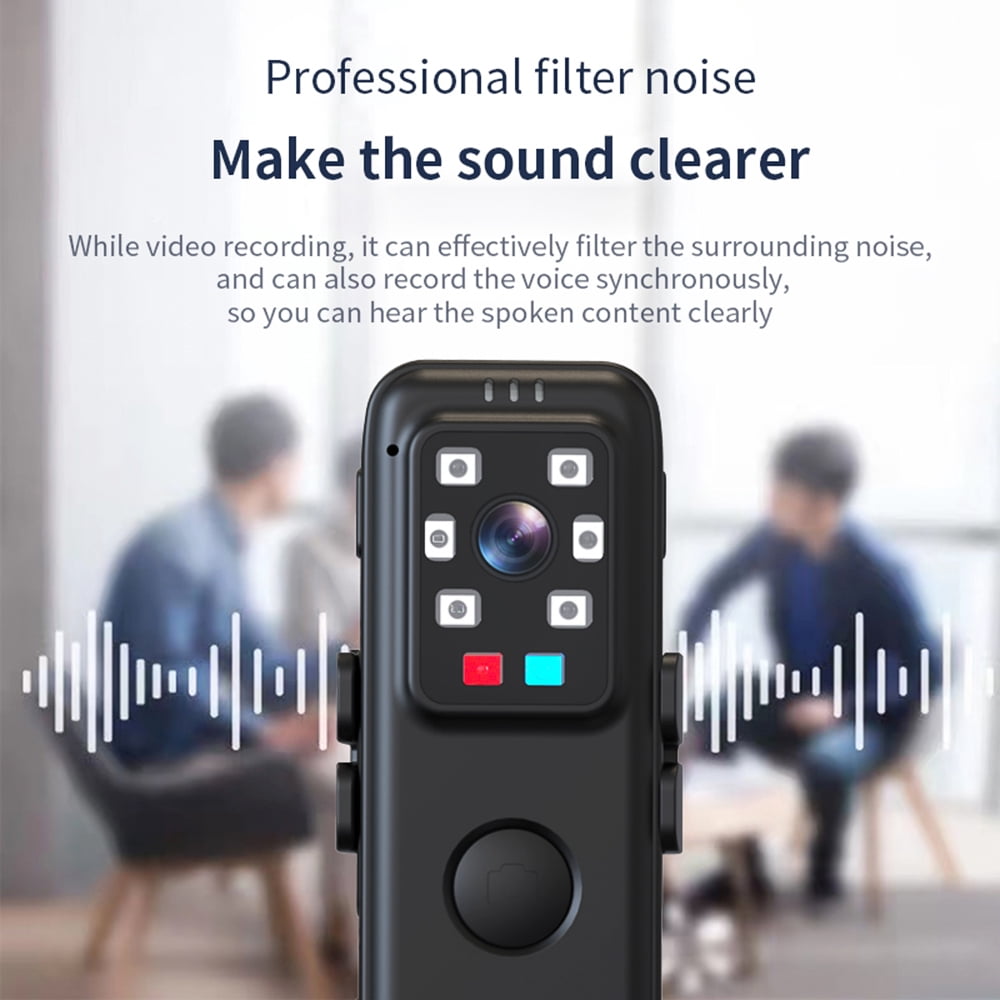Camera 1080P WiFi Body Camera With Audio And Video Recording Wearable Body Cam Mini Camcorder With Red Blue Warning Light Night  For Law Enforcement Delivery Personal
