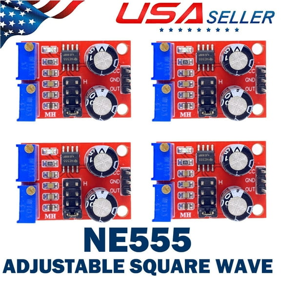 4Pcs NE555 Duty Cycle Pulse Frequency Adjustable Square Wave Generator Module US