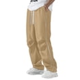 thumbnail image 5 of Mgmyaa Men's Flat Front Sports Pants With Drawstring Elastic Waist Stretchable Adjustable Straight Leg Full Length Soft Lightweight For Jogging, 5 of 8