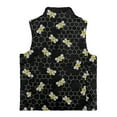 thumbnail image 5 of Xoenoiee Bee Honeycomb Print Toddler Vest for Girls Boys Polar Fleece Vest Jacket Sleeveless Kids Fuzzy Sherpa Fall Winter Warm Stand Collar Zipper Outerwear, 5-6 Years, 5 of 7