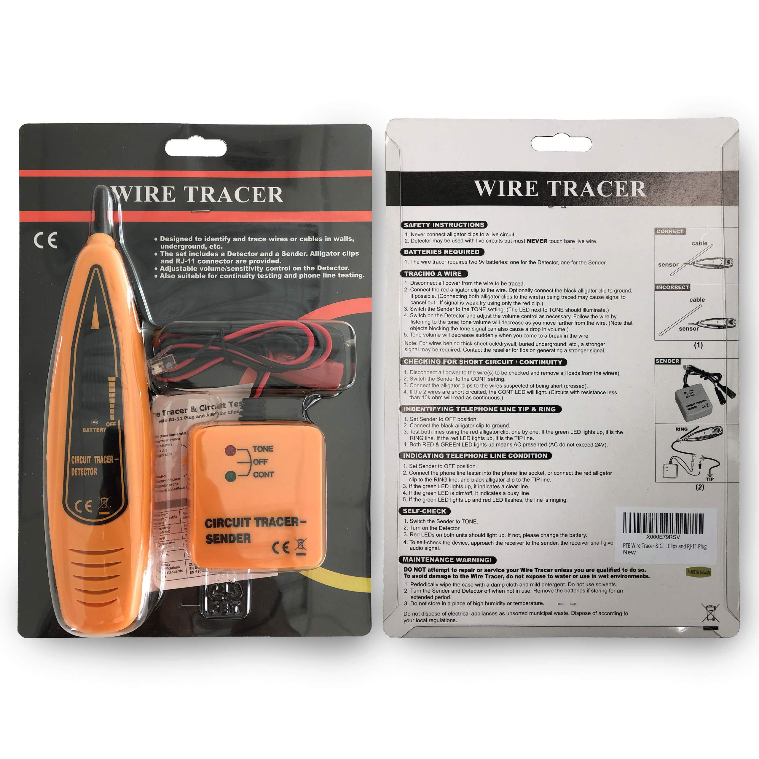 689999708212 PTE Wire Tracer & Circuit Tester Find & Trace Tone Generator and Probe Kit