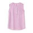 thumbnail image 5 of VBVC Women's Striped Henley Tank Top , Sleeveless Shirts For Women,Ladies' Casual Button Front Blouse with Pockets,Pink,S-2XL, 5 of 10