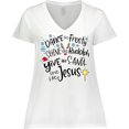 thumbnail image 3 of Inktastic Dance Like Frosty, Shine Like Rudolph, Give Like Santa Women's Plus Size V-Neck T-Shirt, 3 of 5