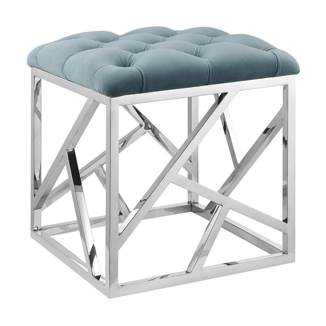 Otomana Modway Intersperse con estructura de terciopelo con mechones de acero, 45 cm