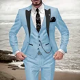 thumbnail image 4 of Traje de lujo para hombre elegante, formal, ajustado, conjunto de 3 piezas, chaqueta, chaleco y pantalón, esmoquin para negocios, traje de boda, 4 of 5