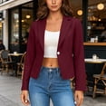 thumbnail image 6 of Sahpxhe Blazers for Women Business Casual Long Sleeve Lapel One Button Cropped Blazer Work Meeting Tailored Suit Jacket Red XL, 6 of 9