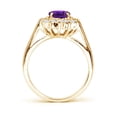 thumbnail image 2 of ANGARA Natural Amethyst with Diamond Halo Ring in 14K Yellow Gold for Women, Girls Ring Size-6 (Stone Grade-AAAA, Size-8x6mm) February Birthstone Jewelry Gift for Her Birthday, Wedding, Engagement, 2 of 9